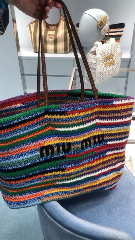 miu miu rainbow crochet|The Crochet Bag Craze: Miu Miu's Rainbow Delight .